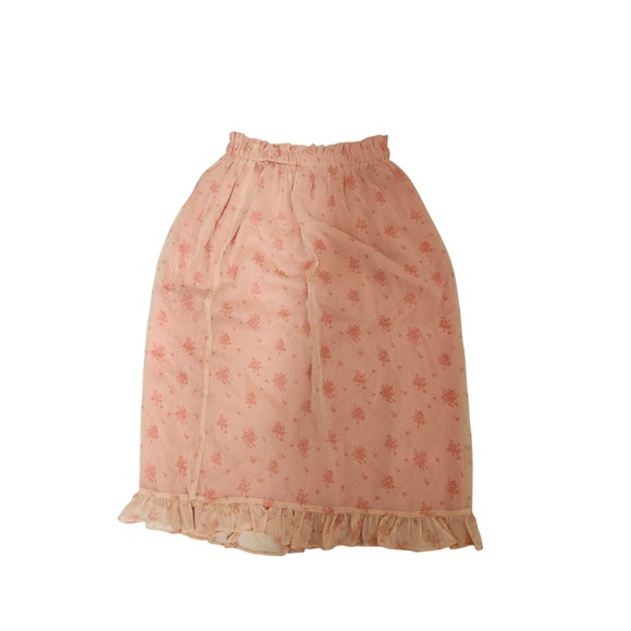 Urban Outfitters Pink Floral Ruffle Hem Midi Skirt - Size S - Picture 1 of 2